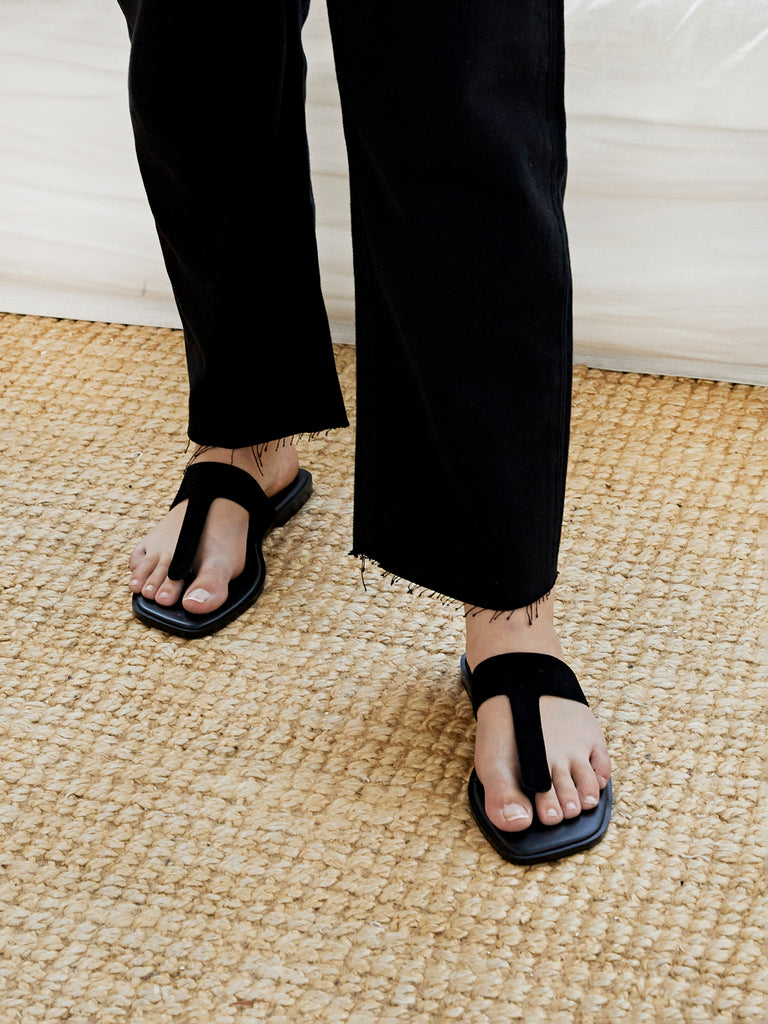 A.Emery x Matteau Black Suede Rhodes Sandal The UNDONE by A.Emery