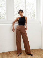 Wynn Hamlyn | Lana Trouser in Chocolate | The UNDONE