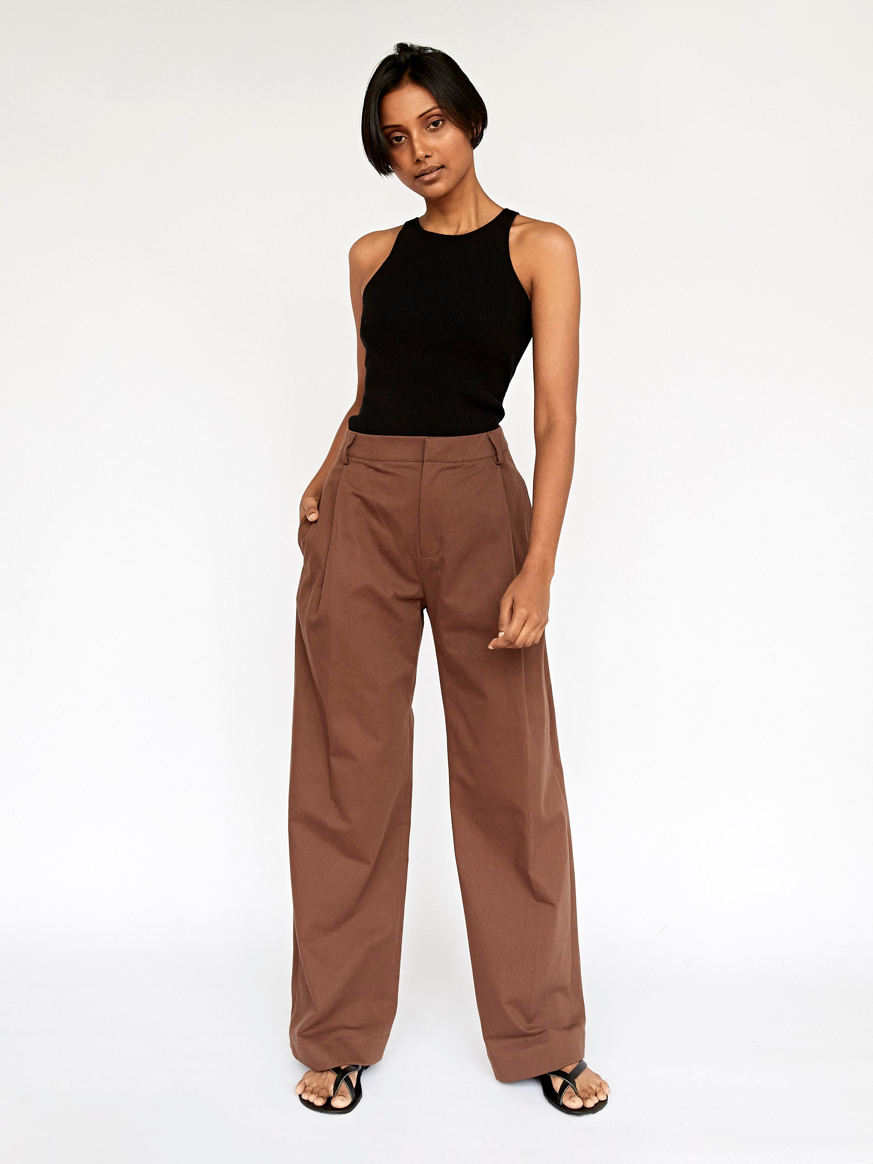 Wynn Hamlyn | Lana Trouser in Chocolate | The UNDONE