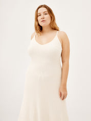 Anna Quan | Scarlet Knit Dress in White | The UNDONE