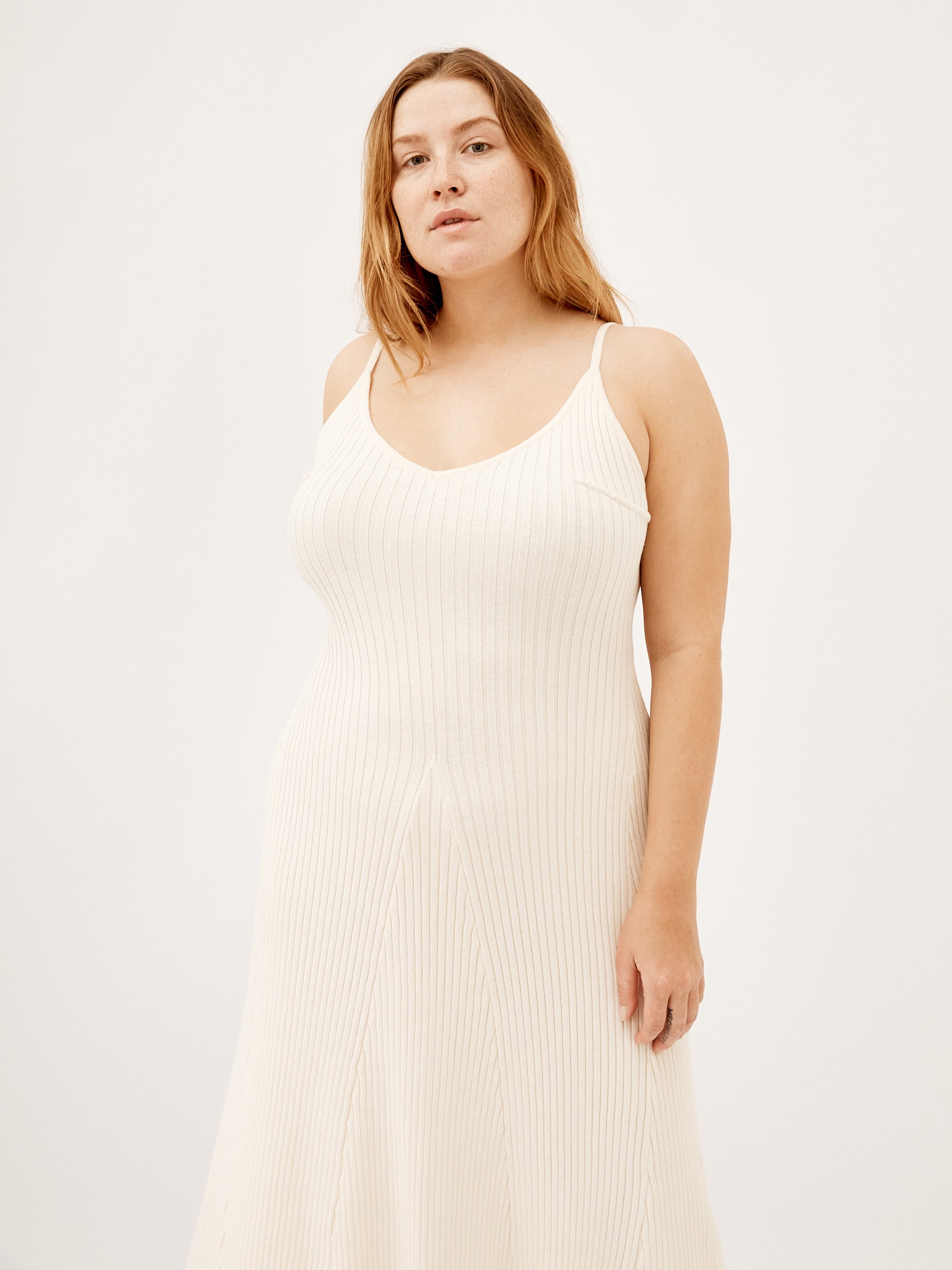 Anna Quan | Scarlet Knit Dress in White | The UNDONE