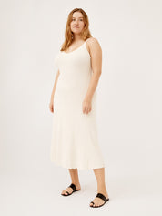 Anna Quan | Scarlet Knit Dress in White | The UNDONE