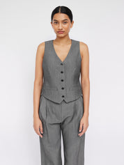 Arnsdorf | Agnes Top in Grey Herringbone | The UNDONE