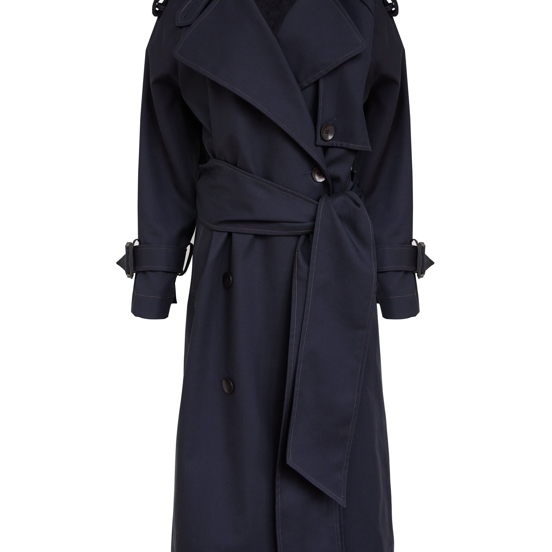 Arnsdorf | Alessandra Trench in French Navy | The UNDONE