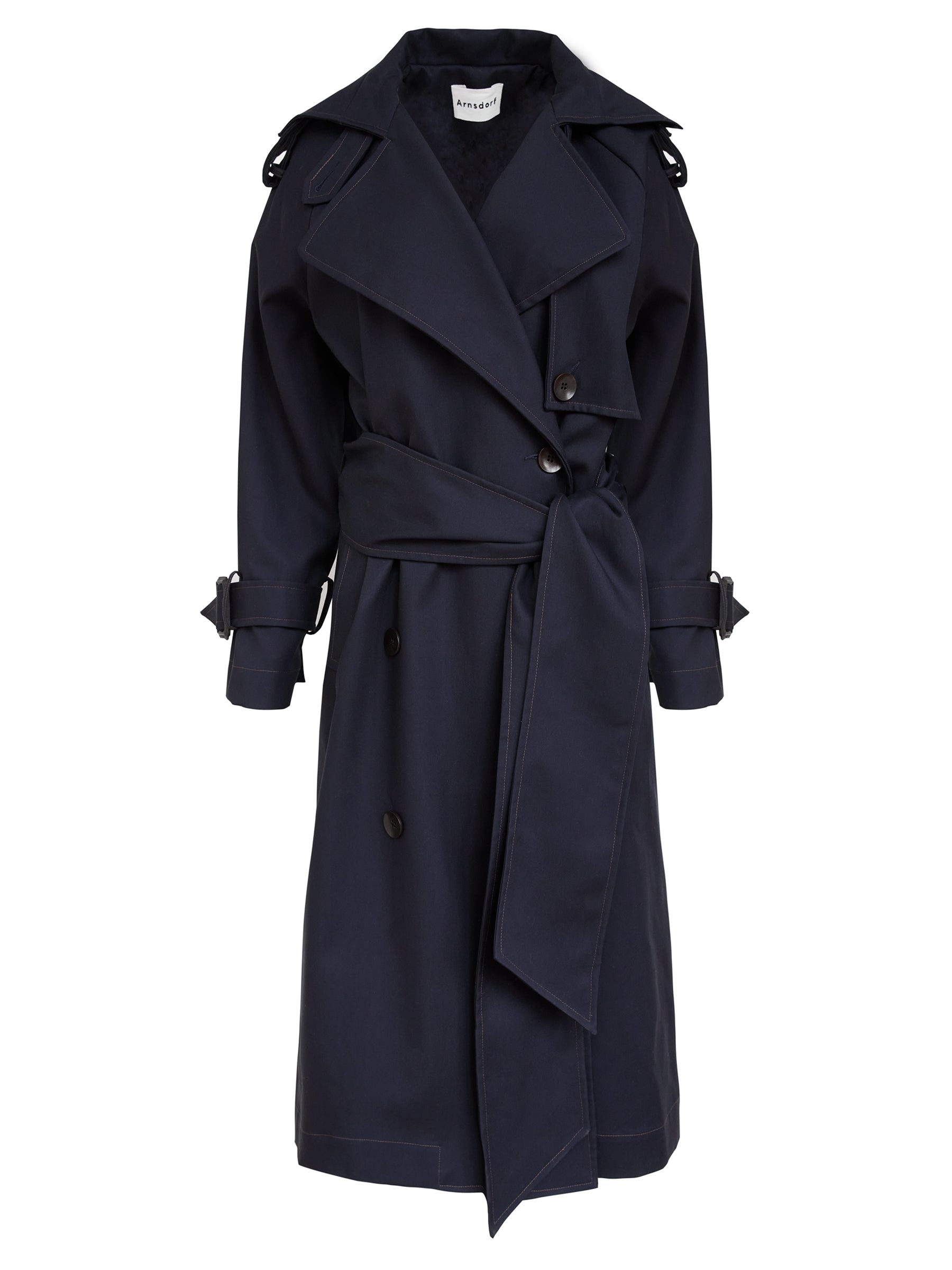 Arnsdorf | Alessandra Trench in French Navy | The UNDONE
