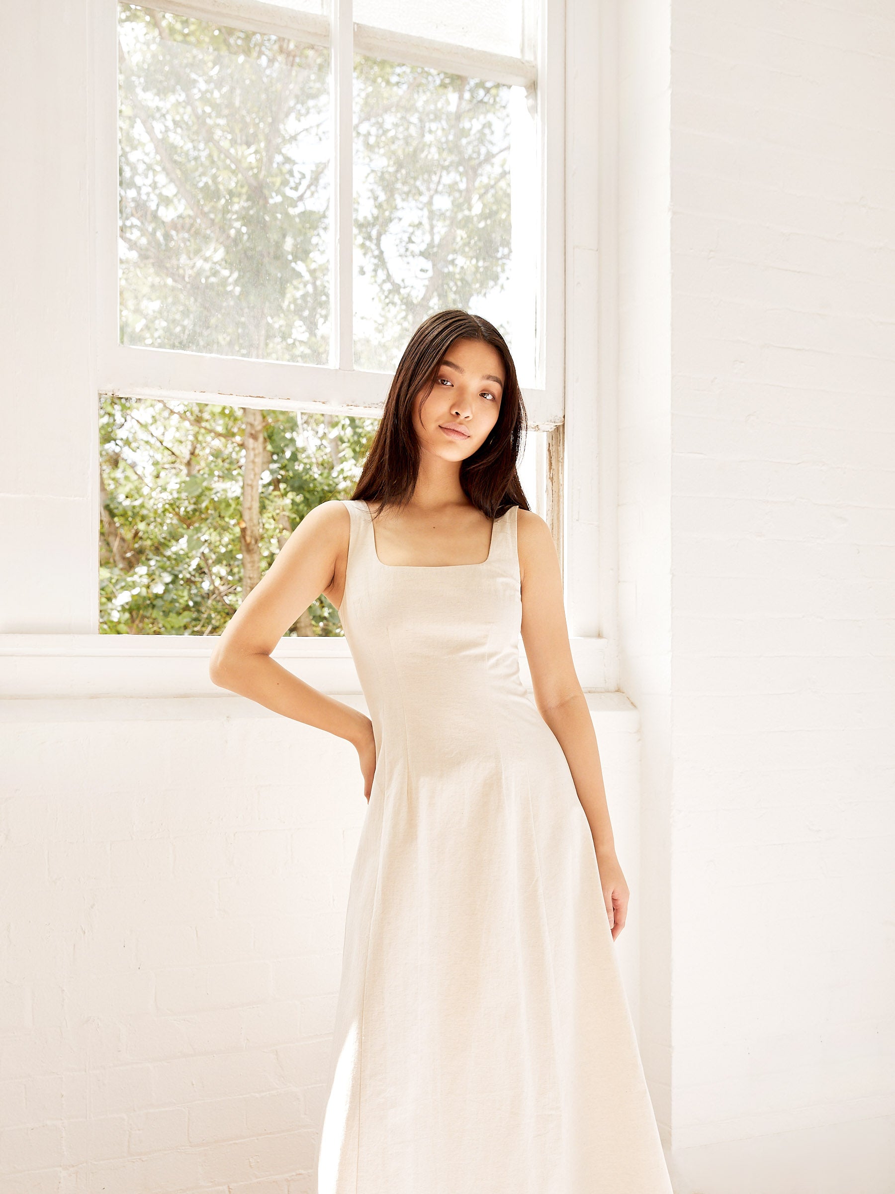 Anna Quan | Drew Dress in Wheat | The UNDONE