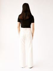 SLVRLAKE | Grace High Rise Wide Leg Jean in Natural White | The UNDONE