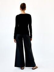 Arnsdorf | Misty Wrap Top in Black | The UNDONE