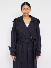 Arnsdorf | Alessandra Trench in French Navy | The UNDONE