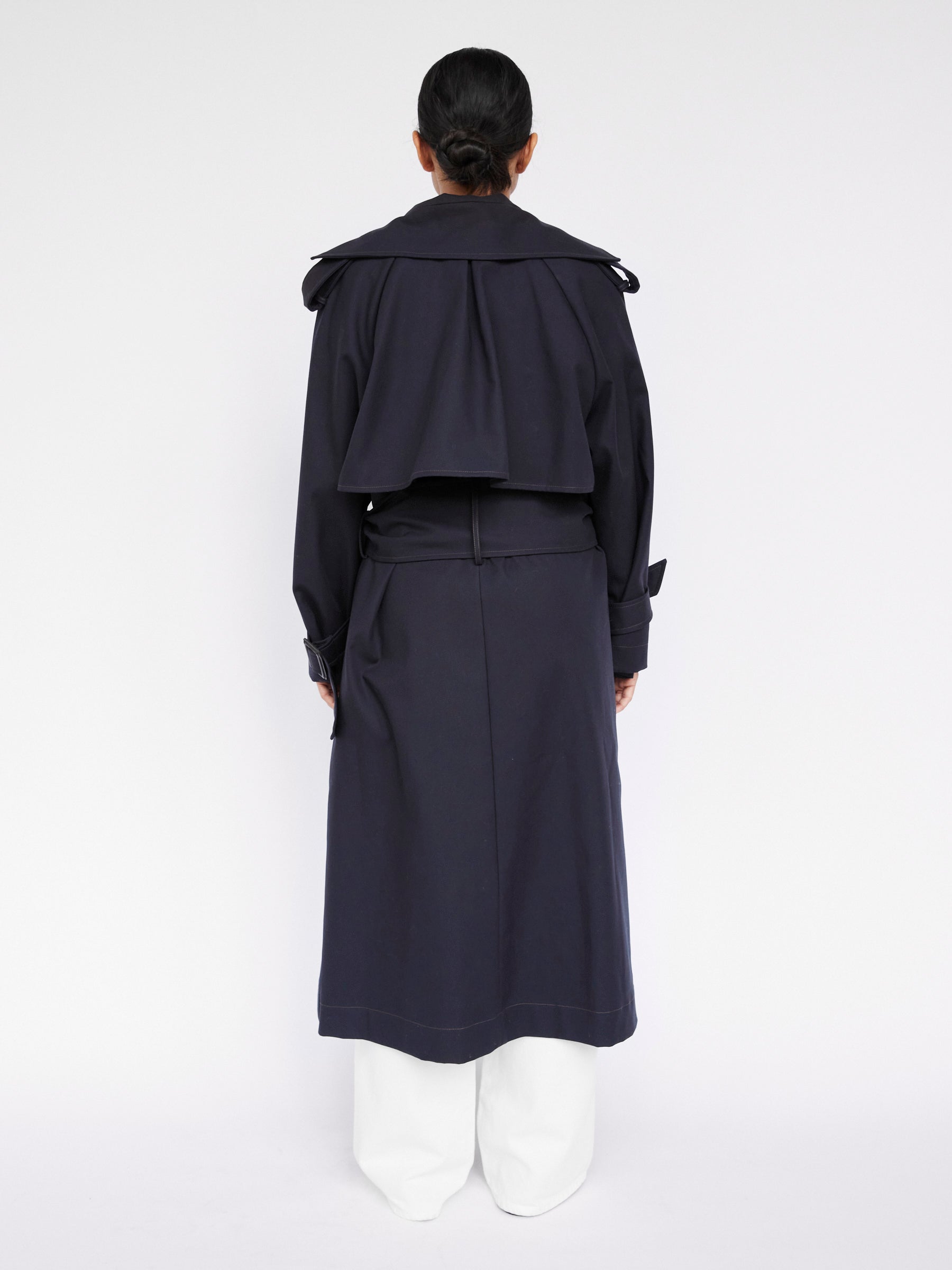 Arnsdorf | Alessandra Trench in French Navy | The UNDONE