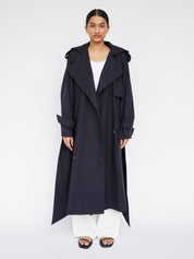 Arnsdorf | Alessandra Trench in French Navy | The UNDONE