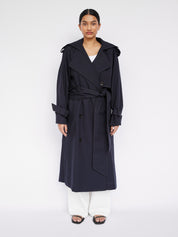 Arnsdorf | Alessandra Trench in French Navy | The UNDONE