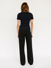 Arnsdorf | Navy Organic Fitted Rib Tee | The UNDONE