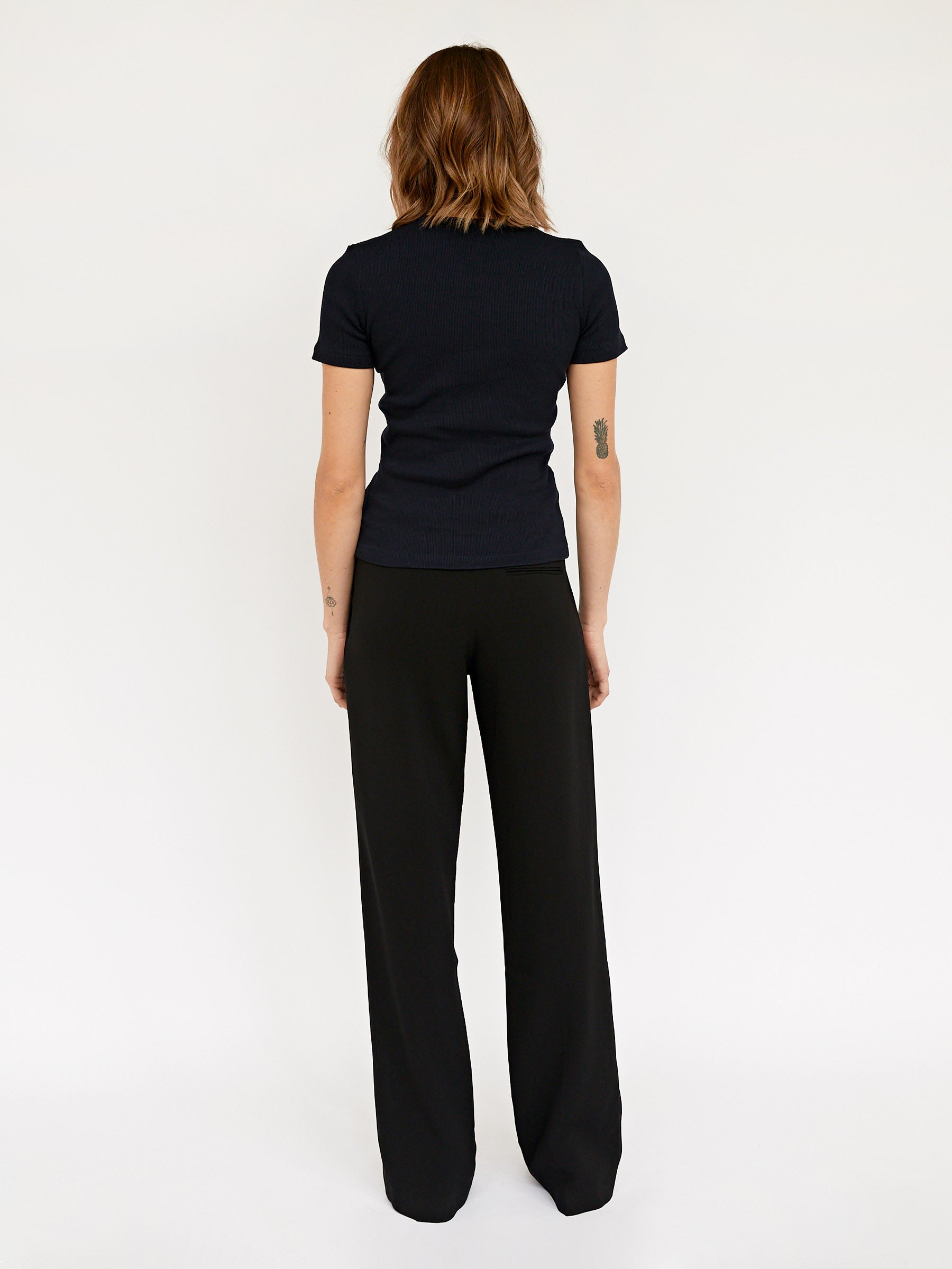 Arnsdorf | Navy Organic Fitted Rib Tee | The UNDONE