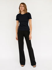 Arnsdorf | Navy Organic Fitted Rib Tee | The UNDONE