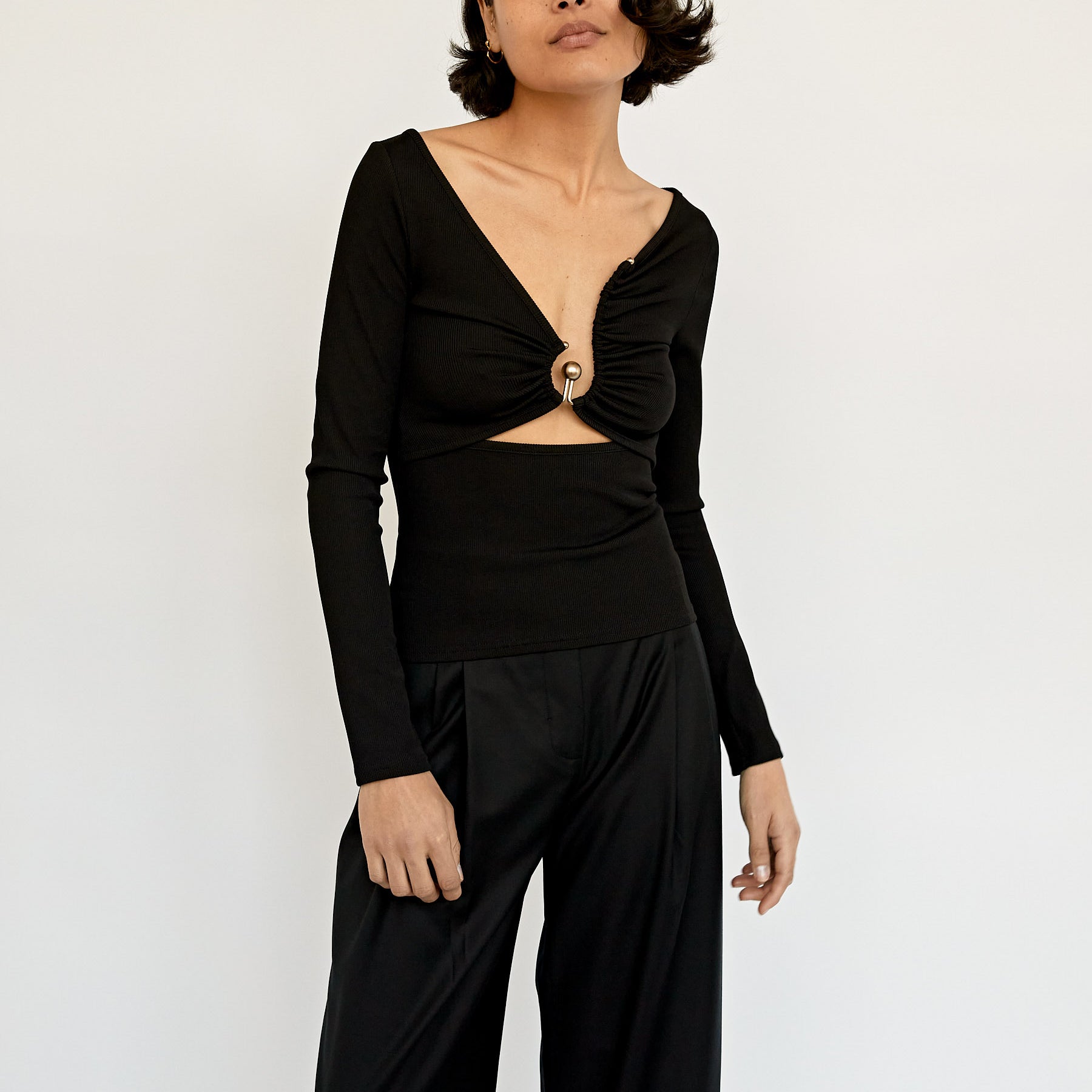 Christopher Esber | Black Escape Orbit Long Sleeve Top | The UNDONE