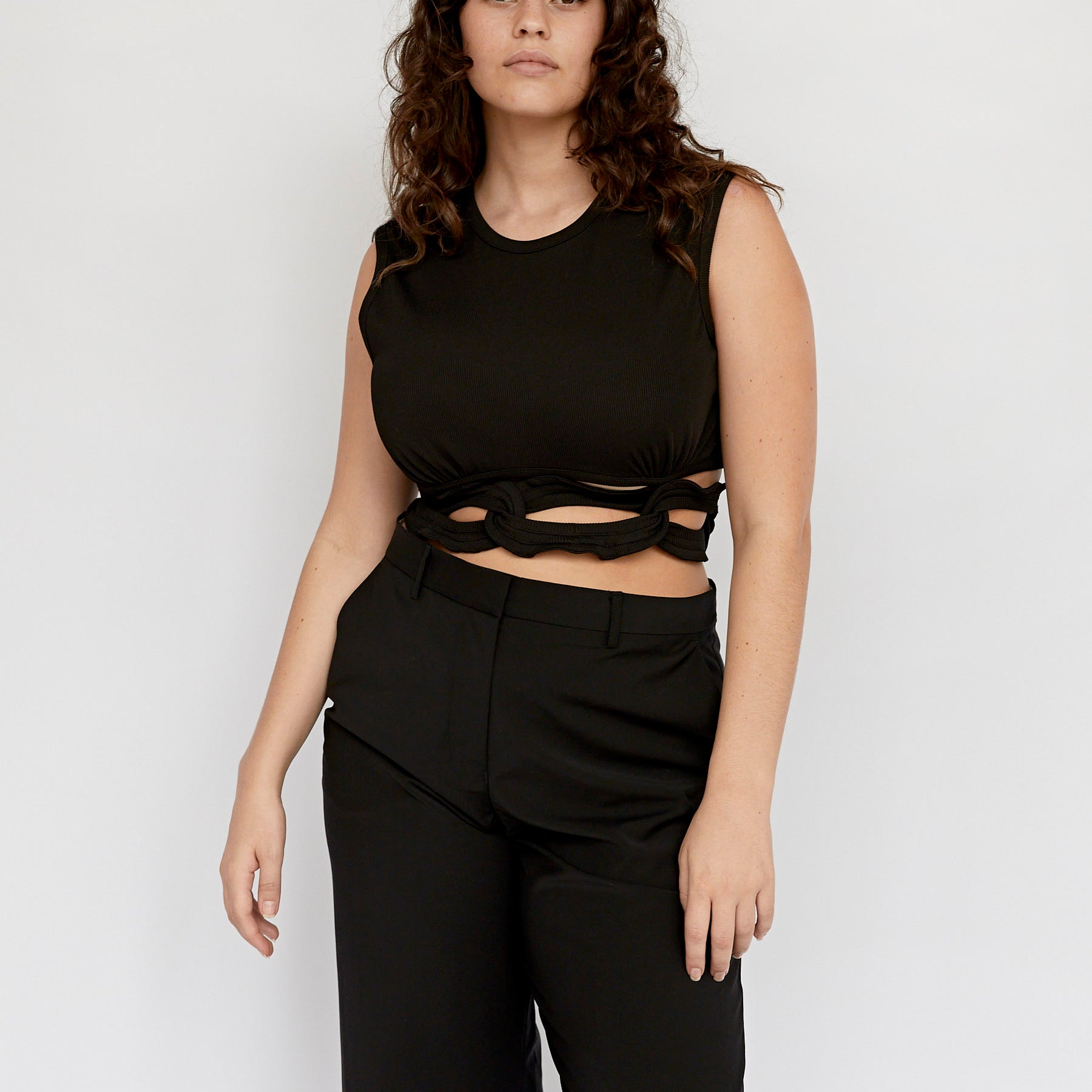 Christopher Esber | Black Multi Bind Linked Chain Crop | The UNDONE