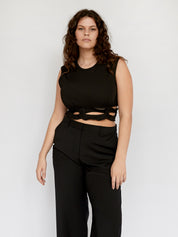 Christopher Esber | Black Multi Bind Linked Chain Crop | The UNDONE