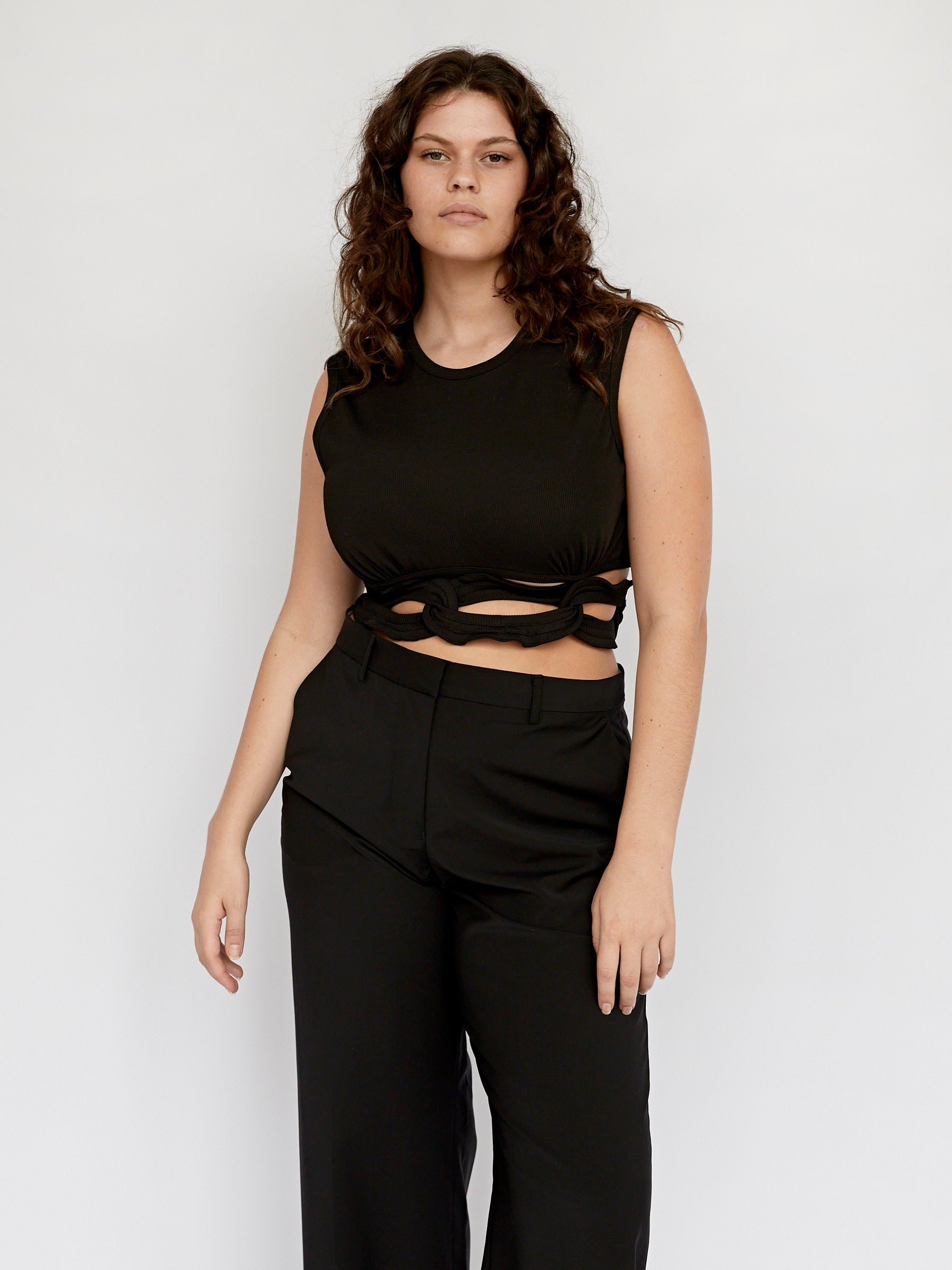 Christopher Esber | Black Multi Bind Linked Chain Crop | The UNDONE