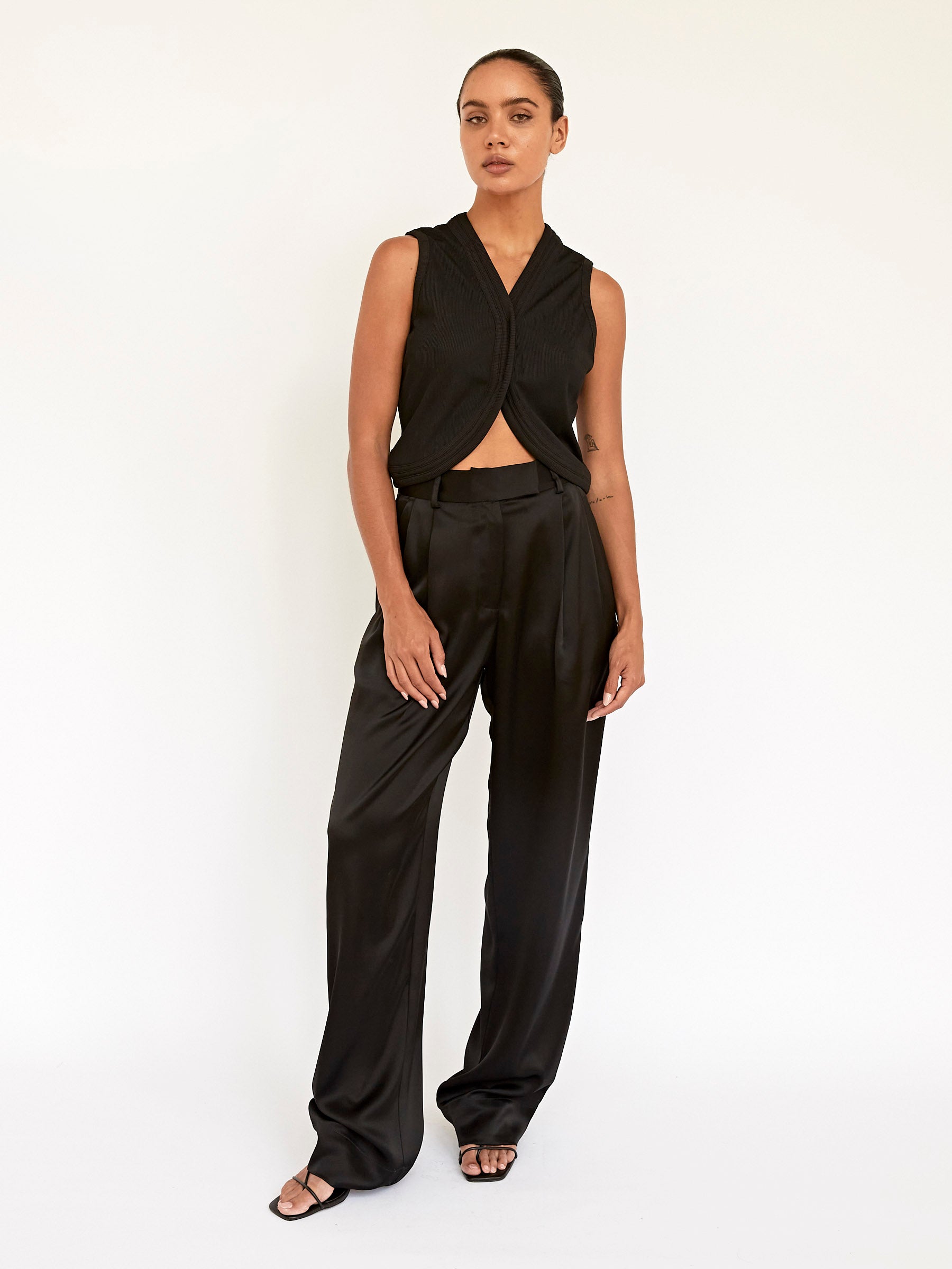 Christopher Esber | Multi Bind Rib Vest Top In Black | The UNDONE