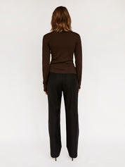 Christopher Esber | Chocolate Open Twist Long Sleeve Top | The UNDONE