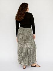 Christopher Esber | Bone and Black Pleated Knit Tie Skirt | The UNDONE