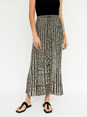Christopher Esber | Bone and Black Pleated Knit Tie Skirt | The UNDONE