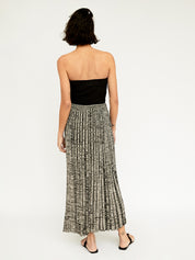 Christopher Esber | Bone and Black Pleated Knit Tie Skirt | The UNDONE