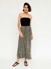 Christopher Esber | Bone and Black Pleated Knit Tie Skirt | The UNDONE