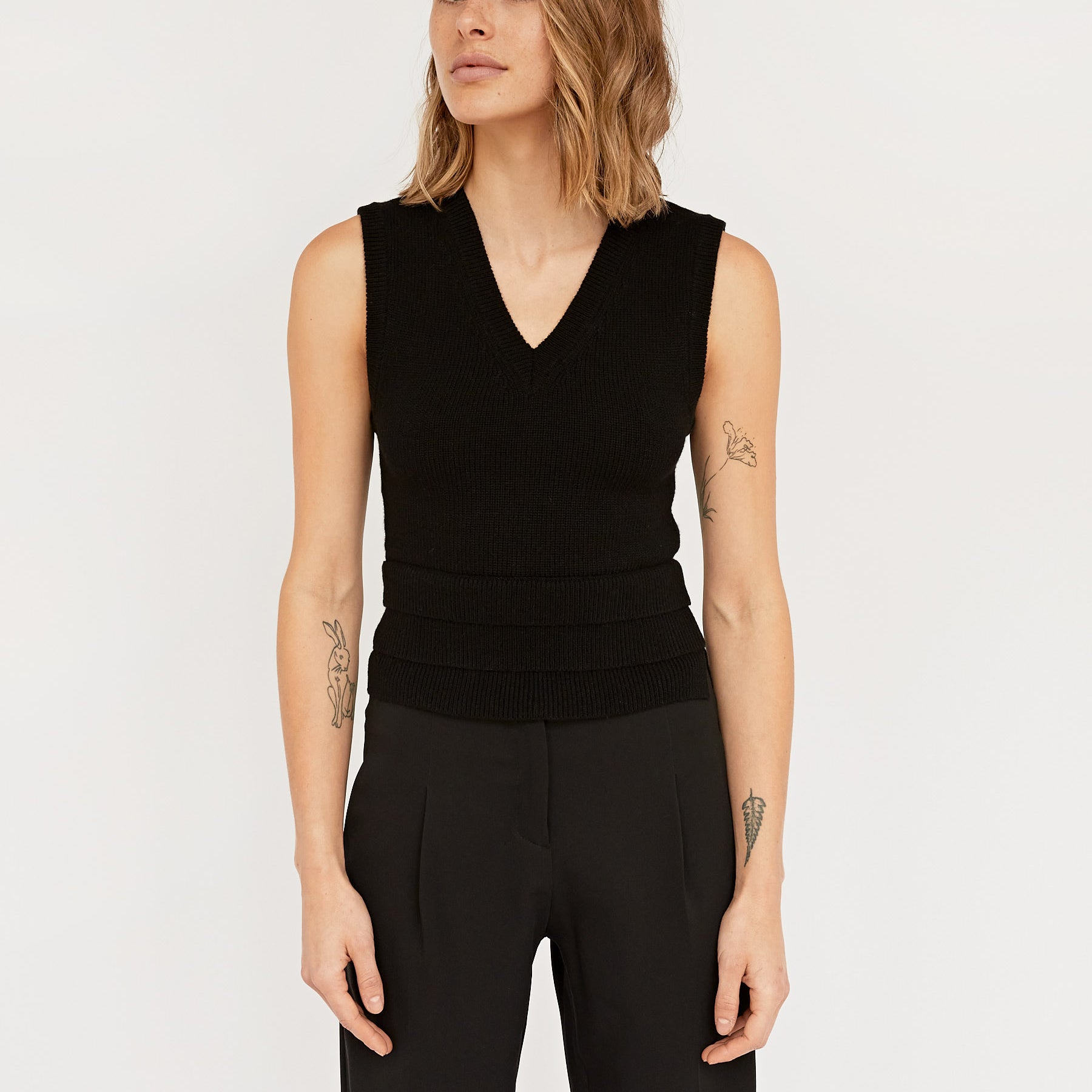 Christopher Esber | Black Shrunken Trio Hem Vest | The UNDONE
