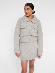 Clea | Hugo Boucle Bomber in Grey | The UNDONE