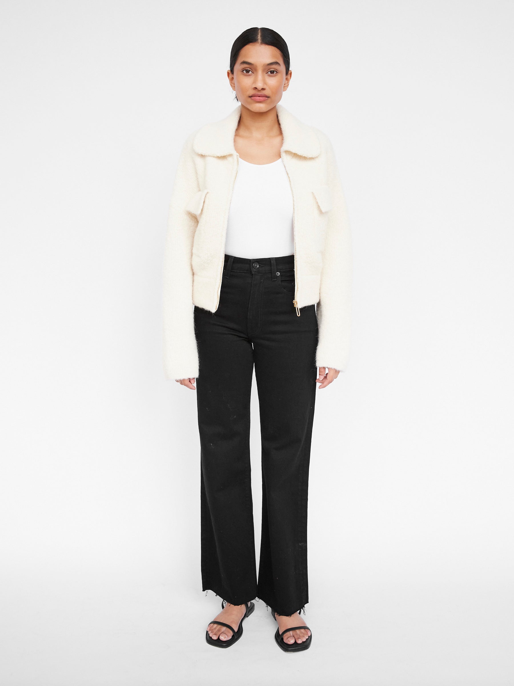 Clea | Hugo Boucle Bomber in Chalk | The UNDONE