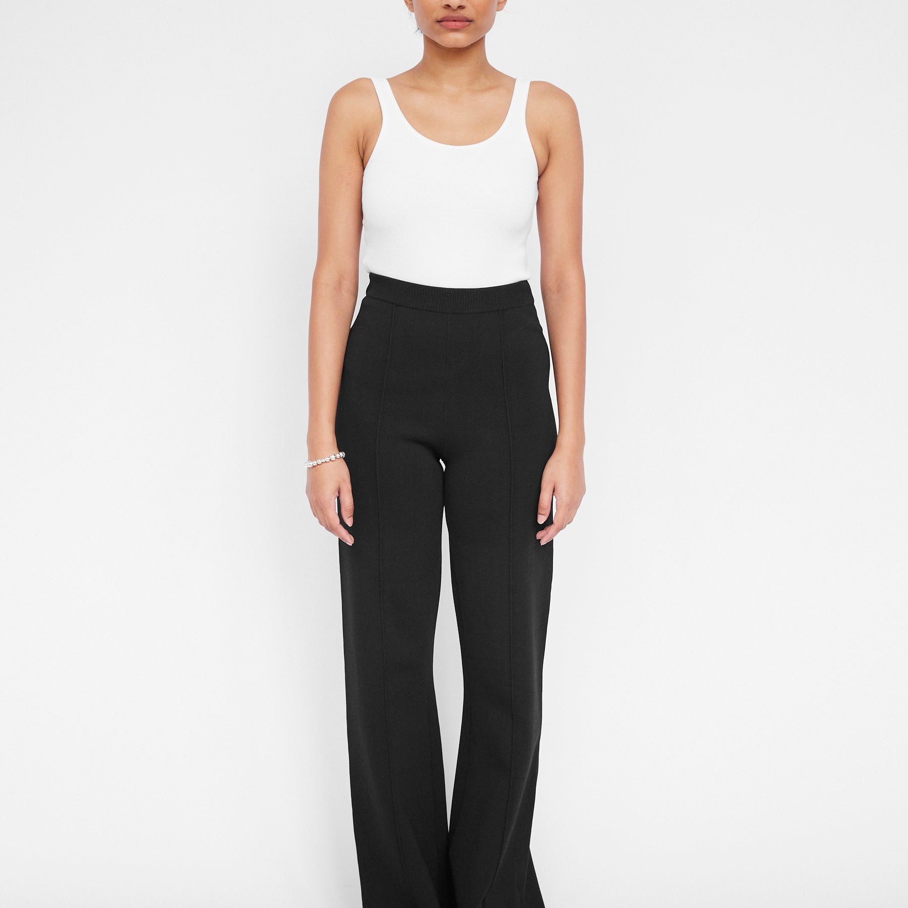 Clea | Walter Knit Trouser in Black | The UNDONE