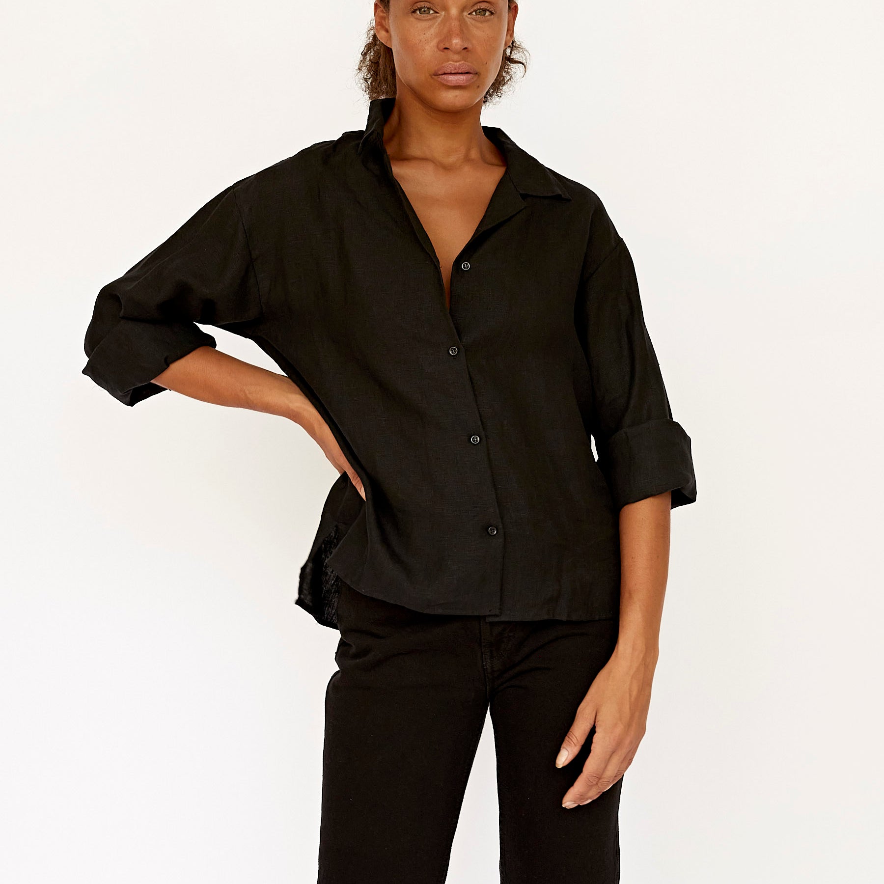 Deiji Studios | The Moment Shirt in Deep Black | The UNDONE