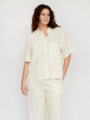 Deiji Studios | The Tie Pocket Shirt in White | The UNDONE