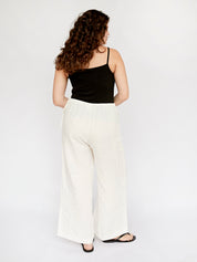 Deiji Studios | The Tie Pant in White | The UNDONE