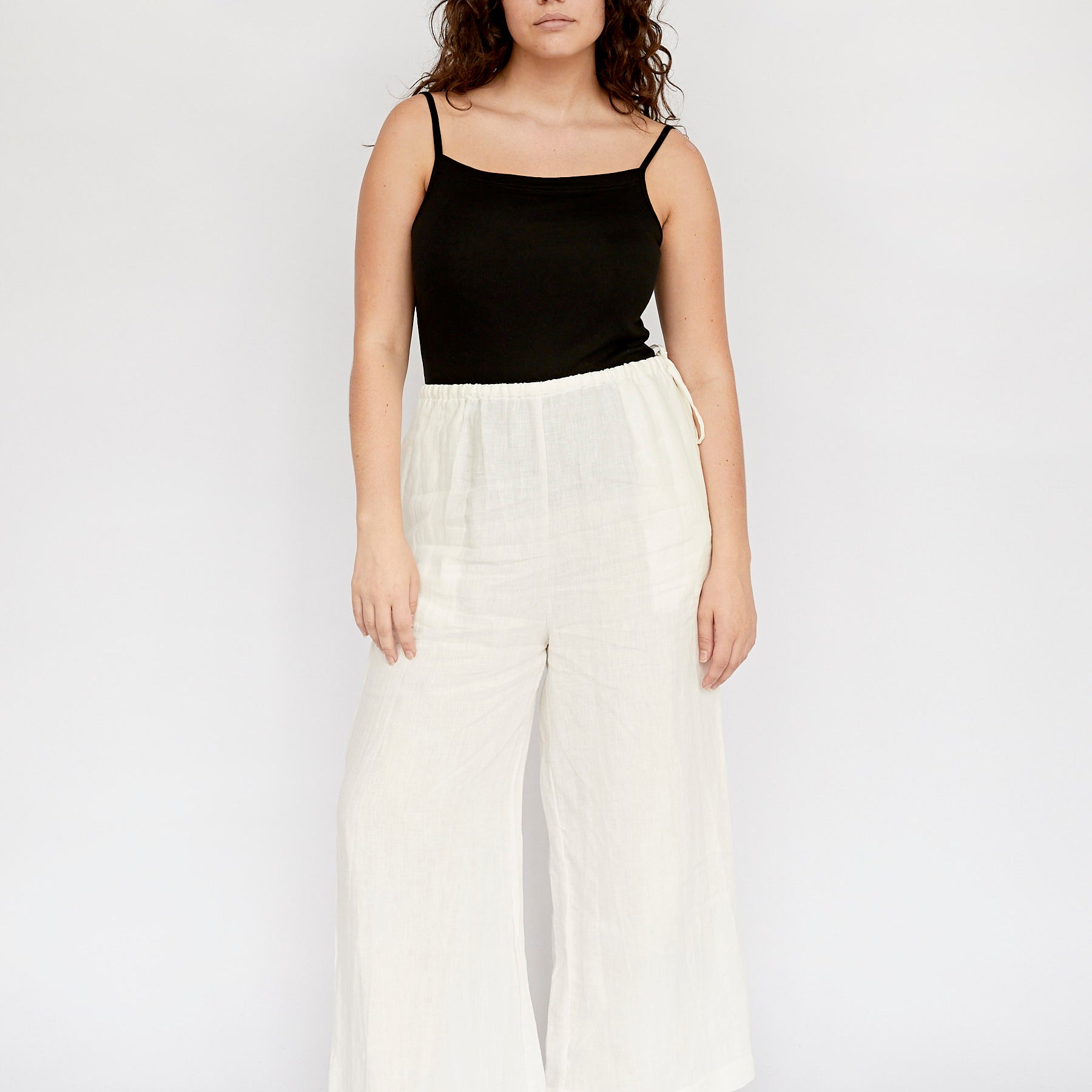 Deiji Studios | The Tie Pant in White | The UNDONE