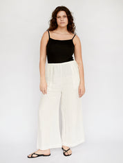 Deiji Studios | The Tie Pant in White | The UNDONE