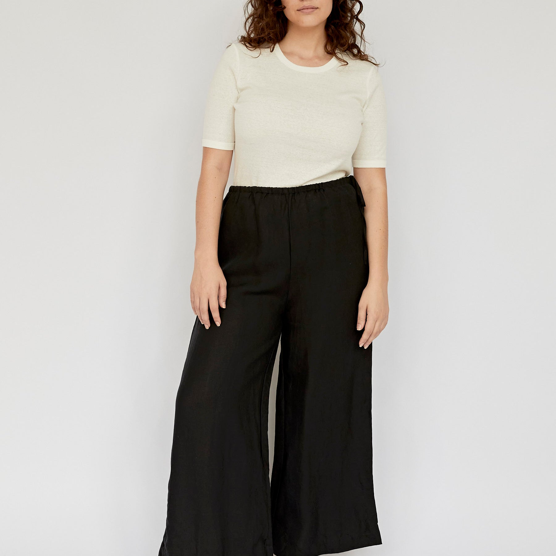 Deiji Studios | The Tie Pant in Deep Black | The UNDONE