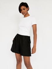 Deiji Studios | The Tie Short in Deep Black | The UNDONE