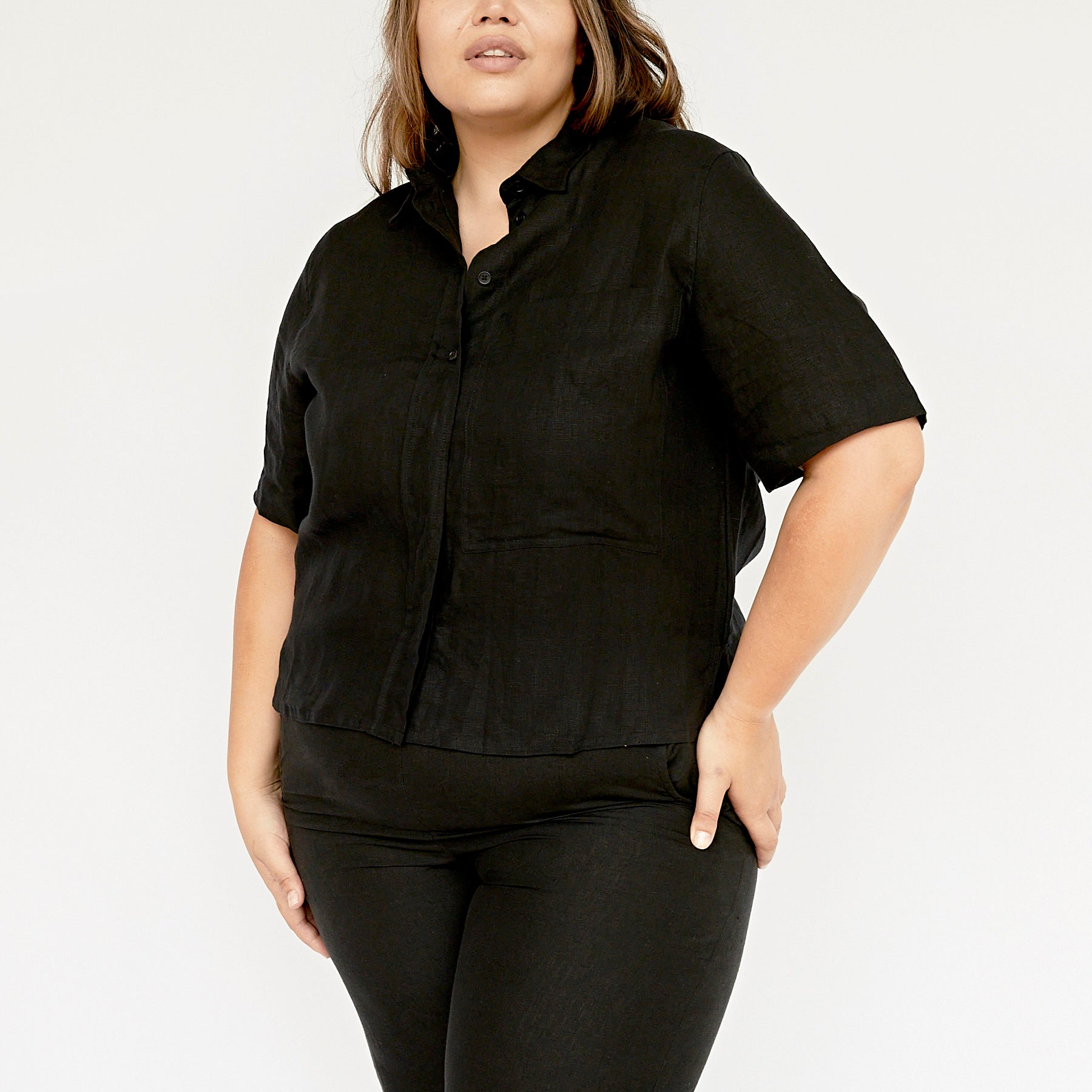 Deiji Studios | The Pocket Shirt in Deep Black | The UNDONE