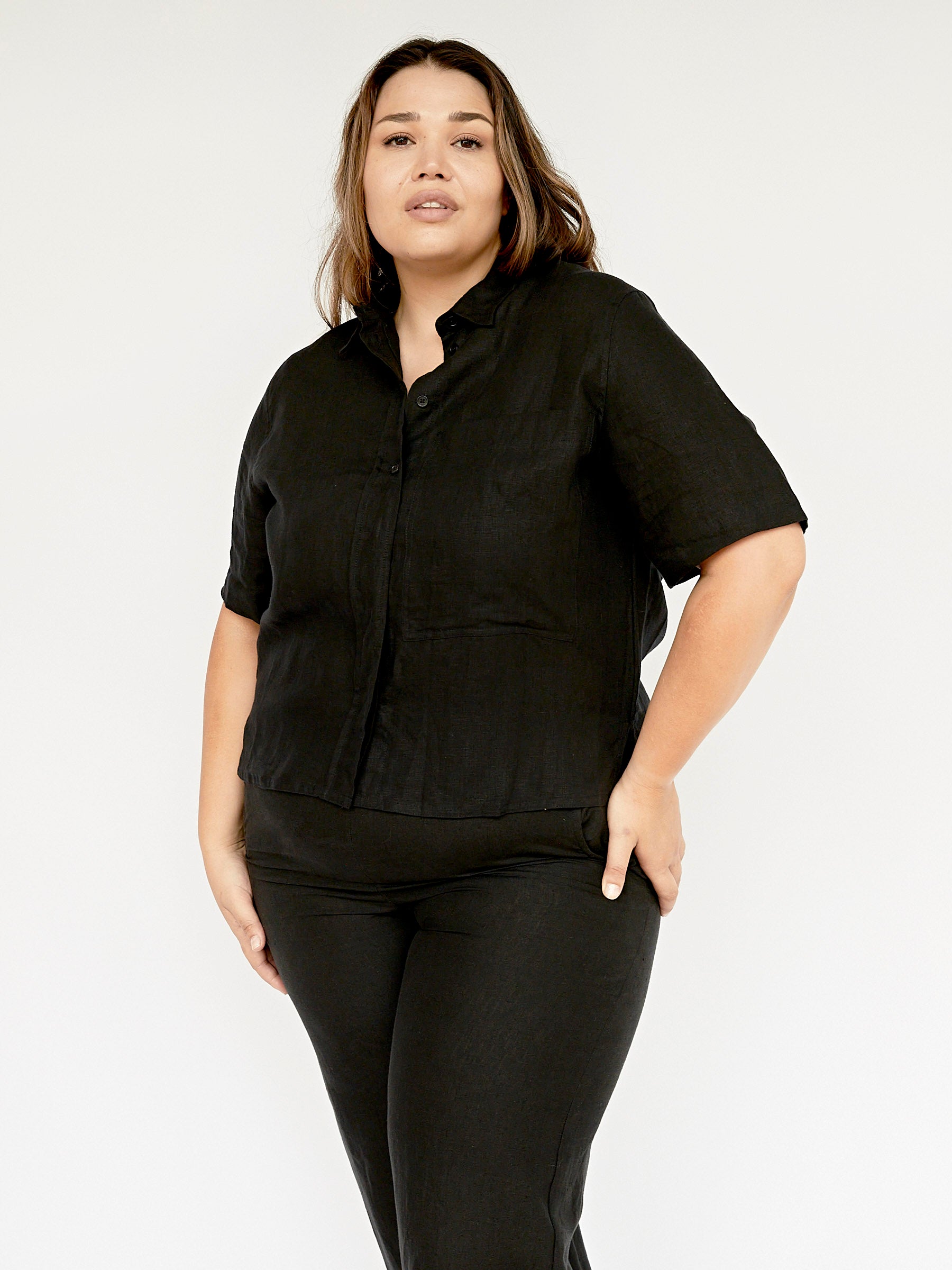 Deiji Studios | The Pocket Shirt in Deep Black | The UNDONE