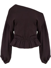 Dominique Healy | Anna Frill Blouse in Espresso | The UNDONE