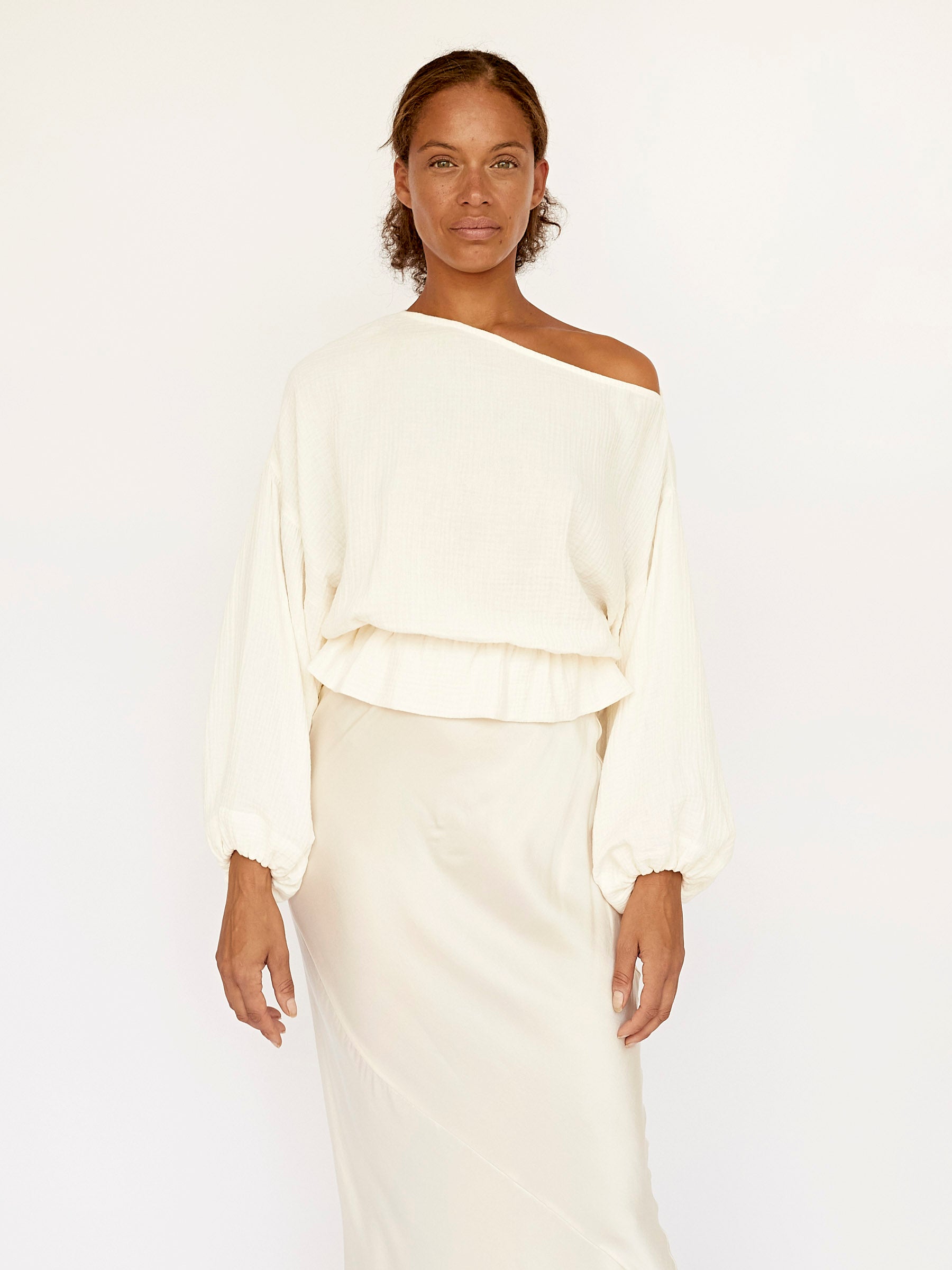 Dominique Healy | Anna Frill Blouse in Ivory | The UNDONE