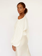 Dominique Healy | Anna Frill Blouse in Ivory | The UNDONE