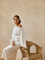Dominique Healy | Anna Frill Blouse in Ivory | The UNDONE