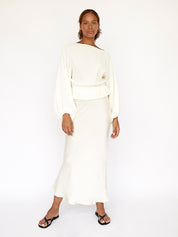 Dominique Healy | Anna Frill Blouse in Ivory | The UNDONE