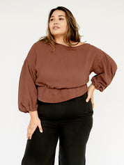 Dominique Healy | Anna Frill Blouse in Raisin | The UNDONE
