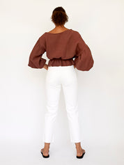 Dominique Healy | Anna Frill Blouse in Raisin | The UNDONE