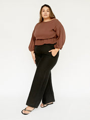 Dominique Healy | Anna Frill Blouse in Raisin | The UNDONE